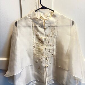 Women's Piña-Silk Embroidered Barong Tagalog Blouse